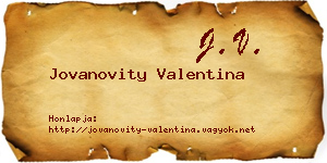 Jovanovity Valentina névjegykártya